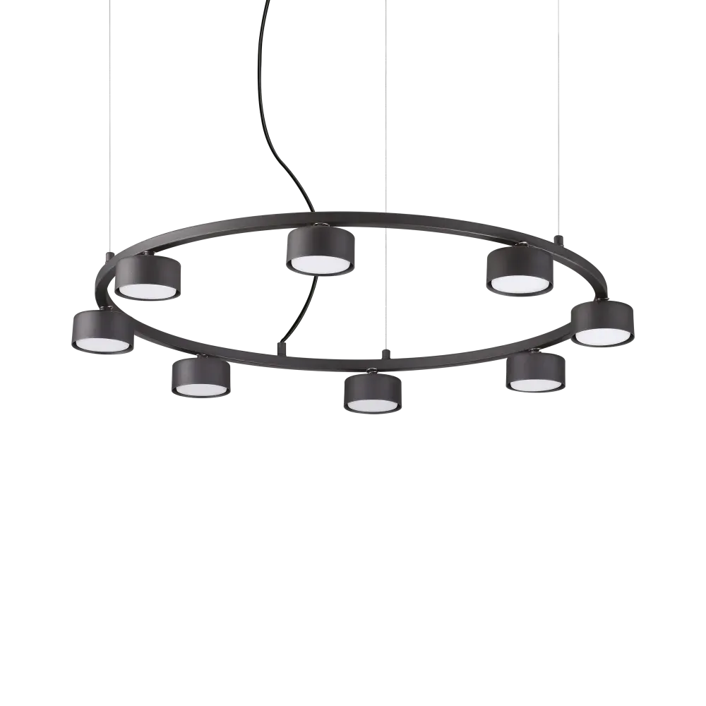 MINOR ROUND SP8 Pendelleuchte  8 x 9W LED, 3000K, 5600lm, Schwarz