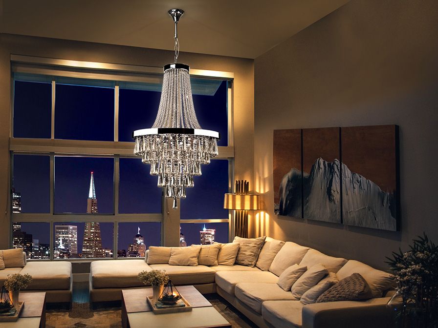PALACE Pendelleuchte 22 x G9 6W, Chrome / Kristall