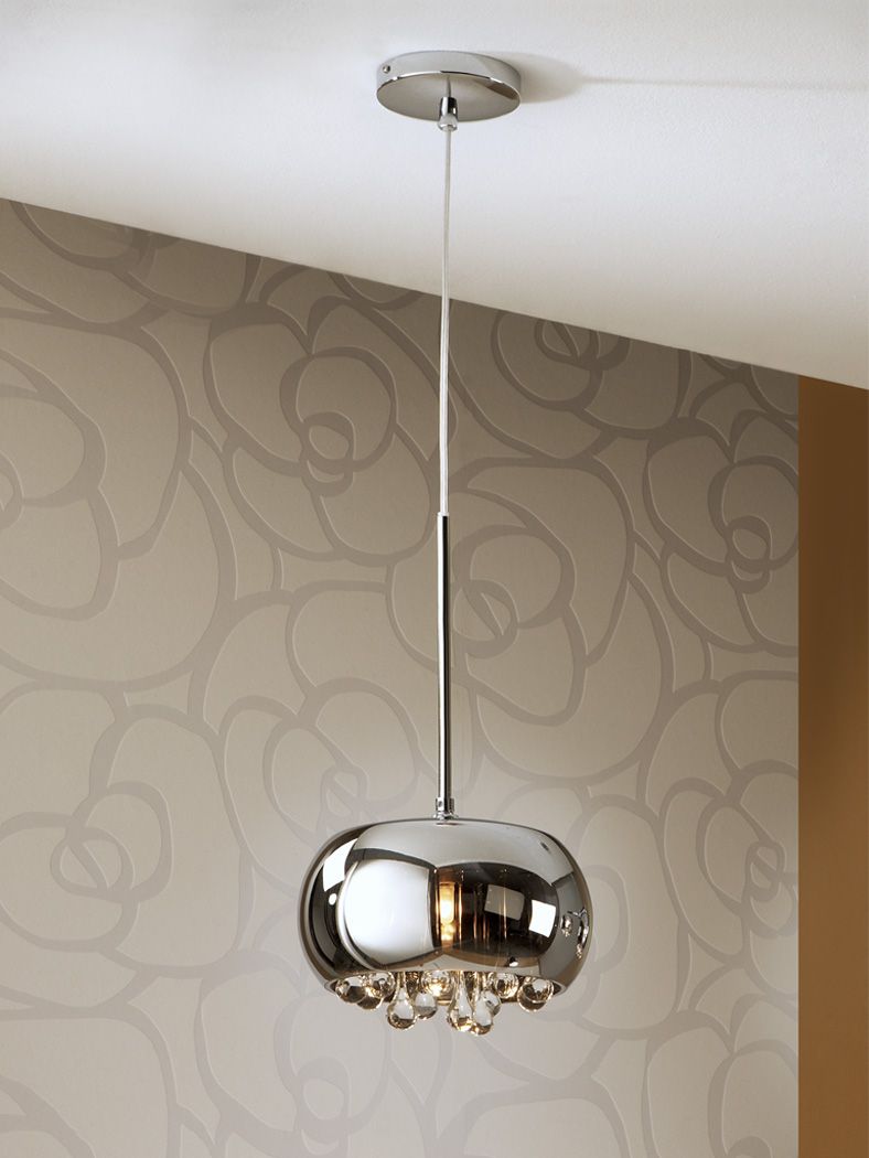 ARGOS Pendelleuchte Ø22, 1 x G9, Chrome / Glas