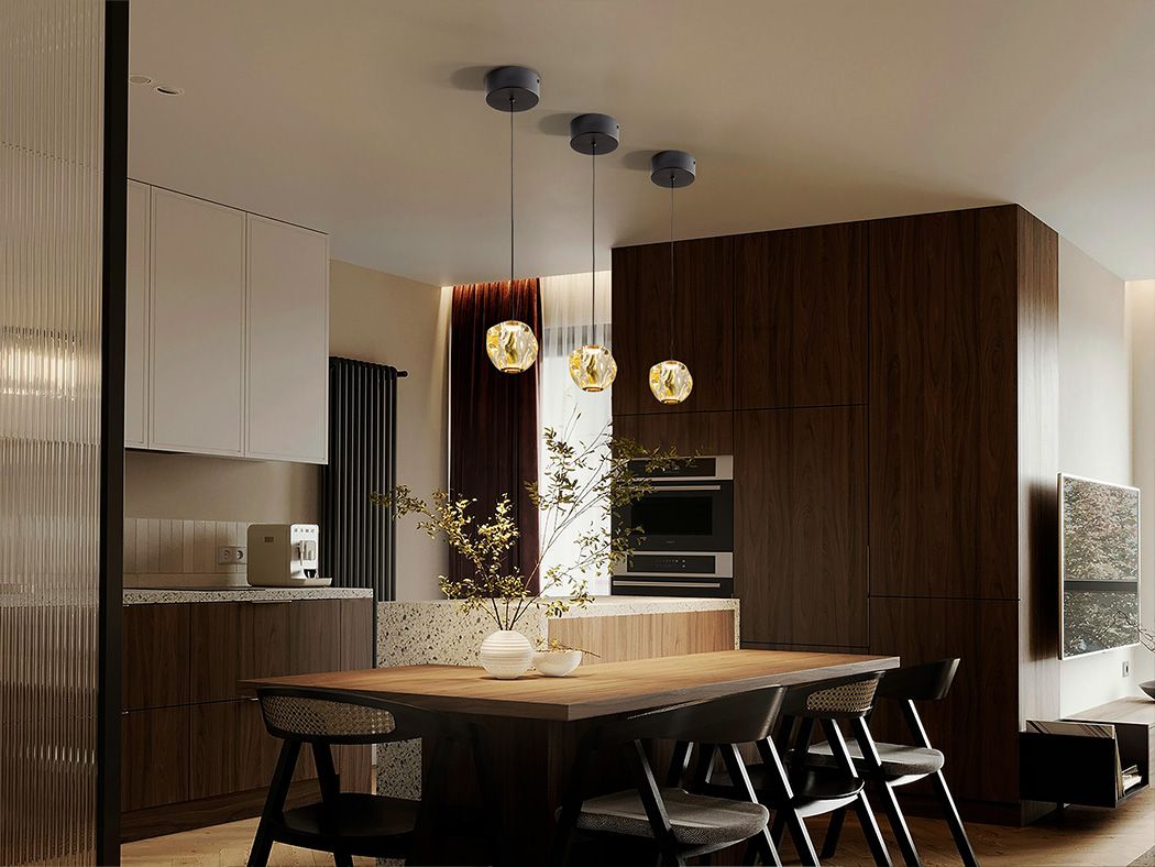 ZARIA Pendelleuchte 4,2W LED, 3000K, 275lm, Schwarz matt / Bronze