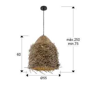 MAUI Pendelleuchte 1 x 10W E27 LED, Schwarz / Natur