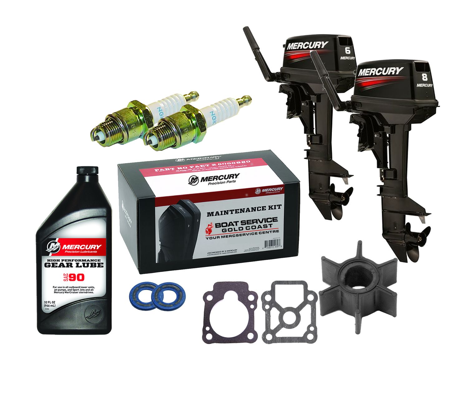 Mercury 6.0, 8.0, 9.9HP 2 Stroke Service Kit (Japanese)