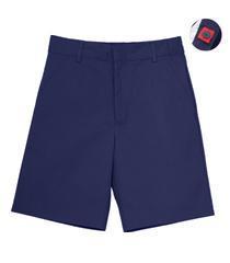 St. Catherine - Boys Shorts: Flat Front Pocket in Navy with Adjustable Elastic Waist (Available only in Navy)
