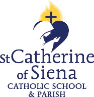 St. Catherine of Siena  Parish logo on garments you supply