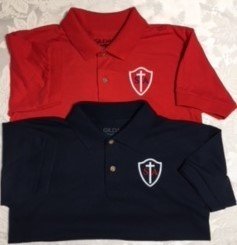 St. Anne - DryBlend Jersey Knit Unisex Short Sleeve Polo Shirt embroidery of St. Anne logo included