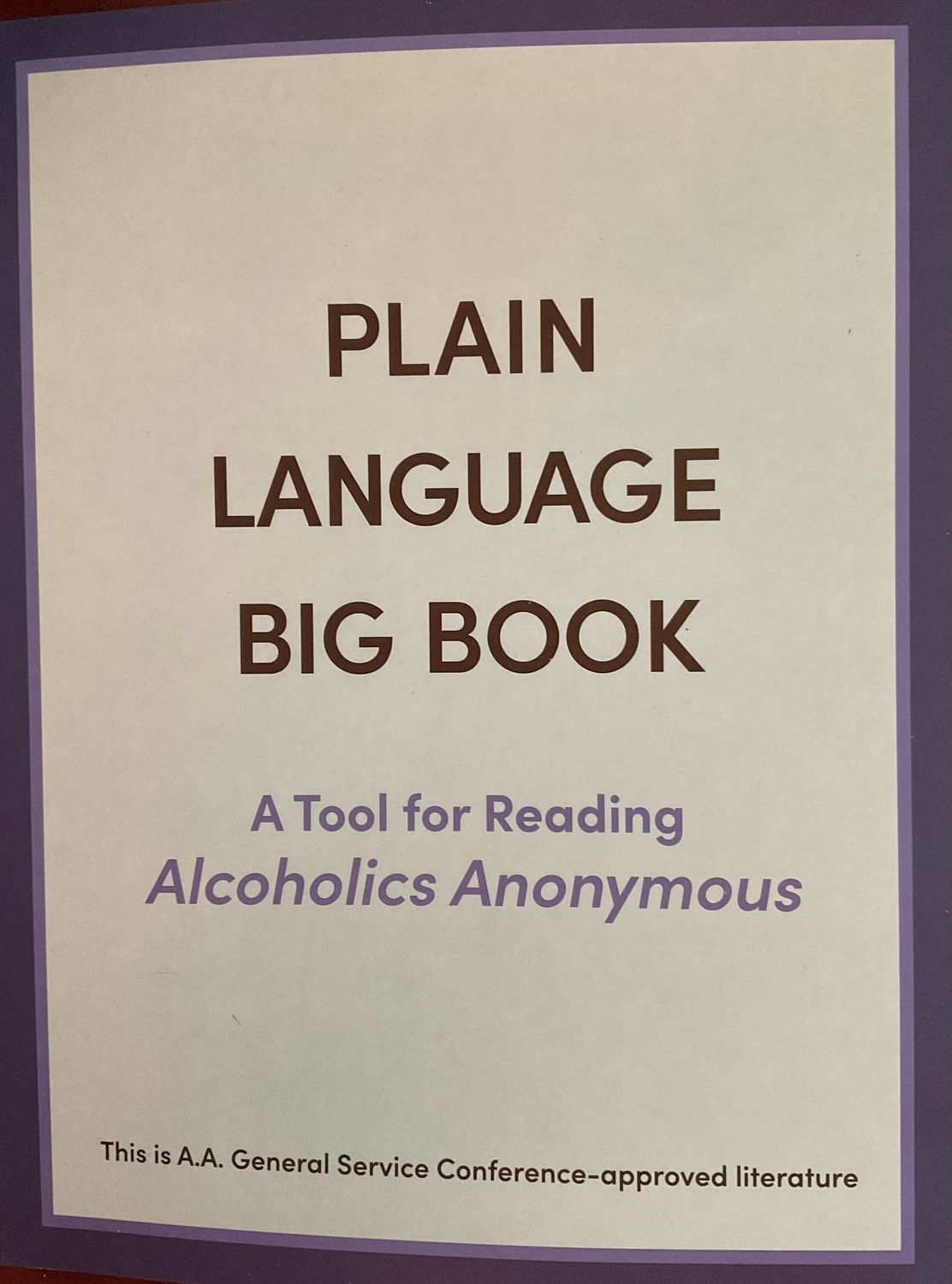 Plain Language Big Book