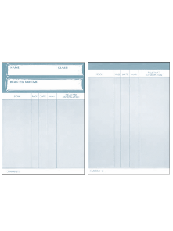 Reading Record Cards