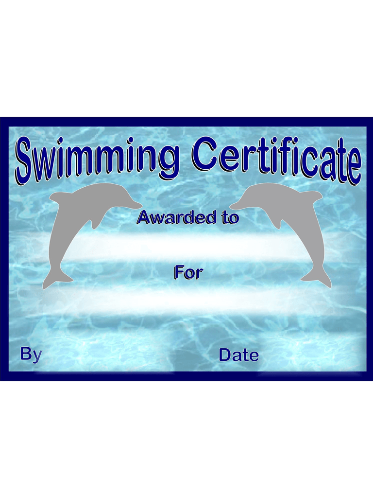 Swimming Certificate Matallic