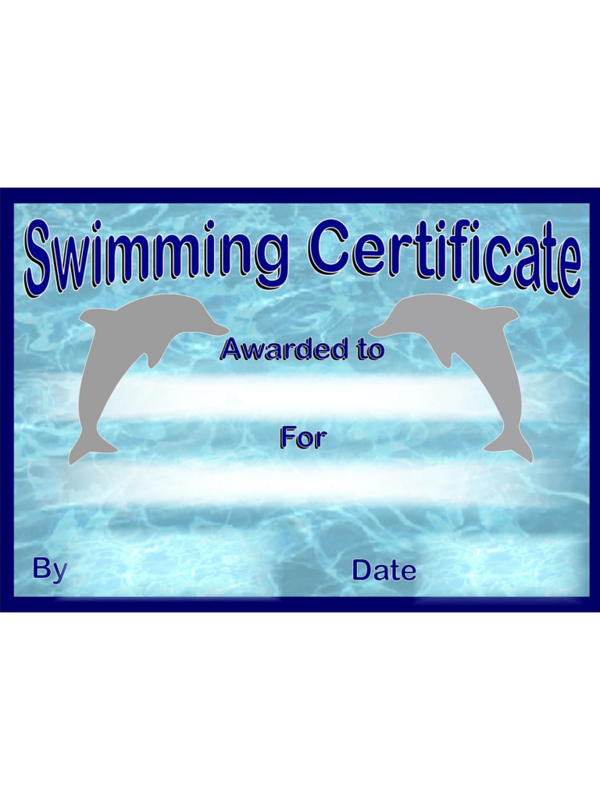 Swimming Certificate Matallic