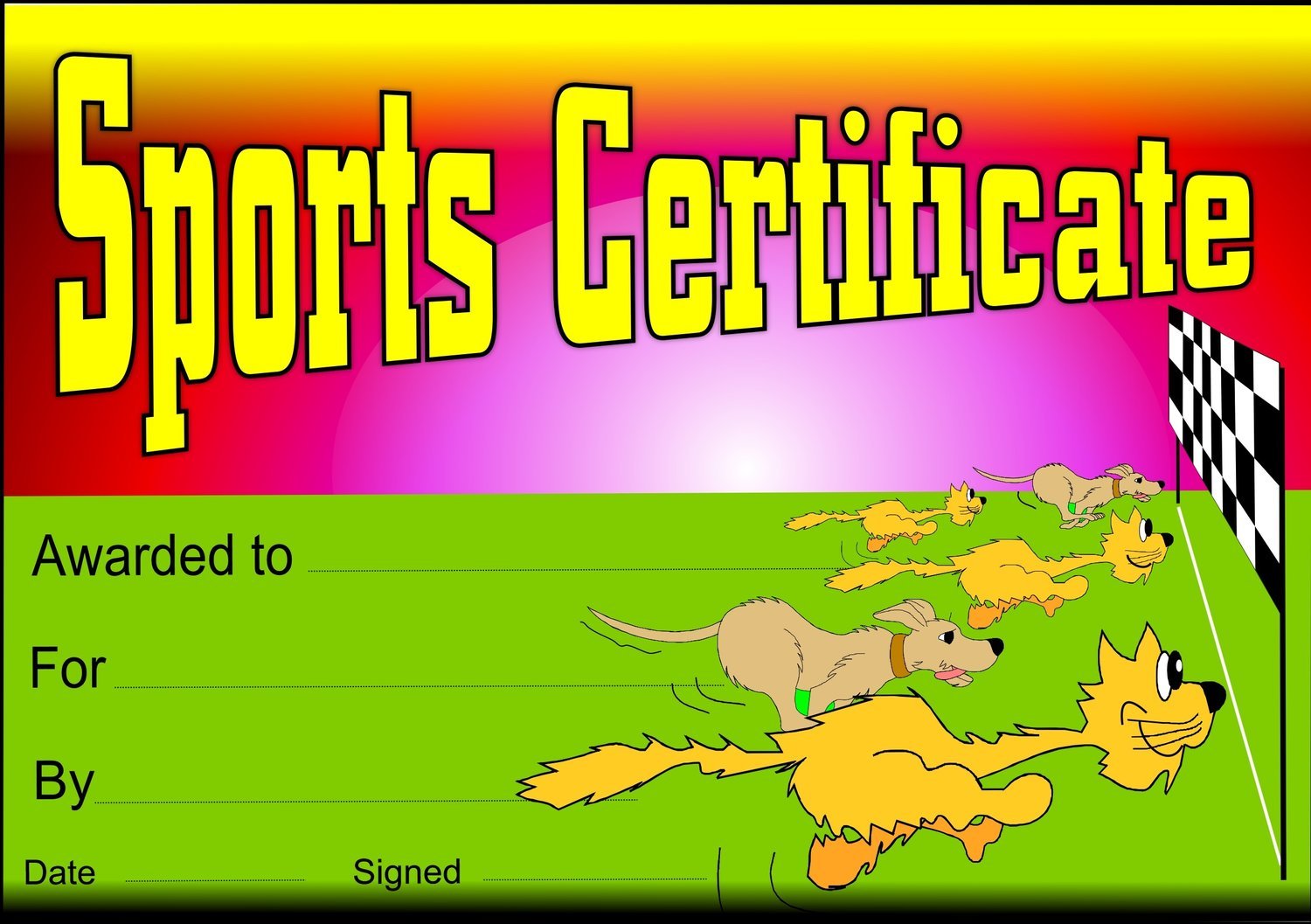 Sport Certificate Cat Dog