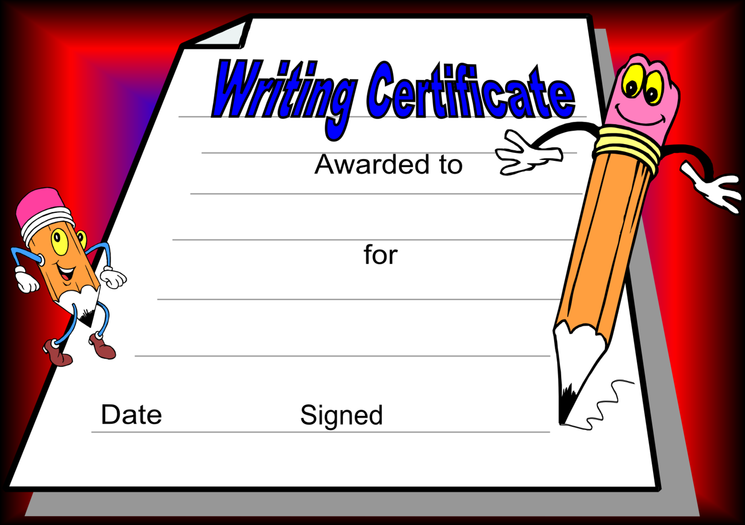 Writing Certificate