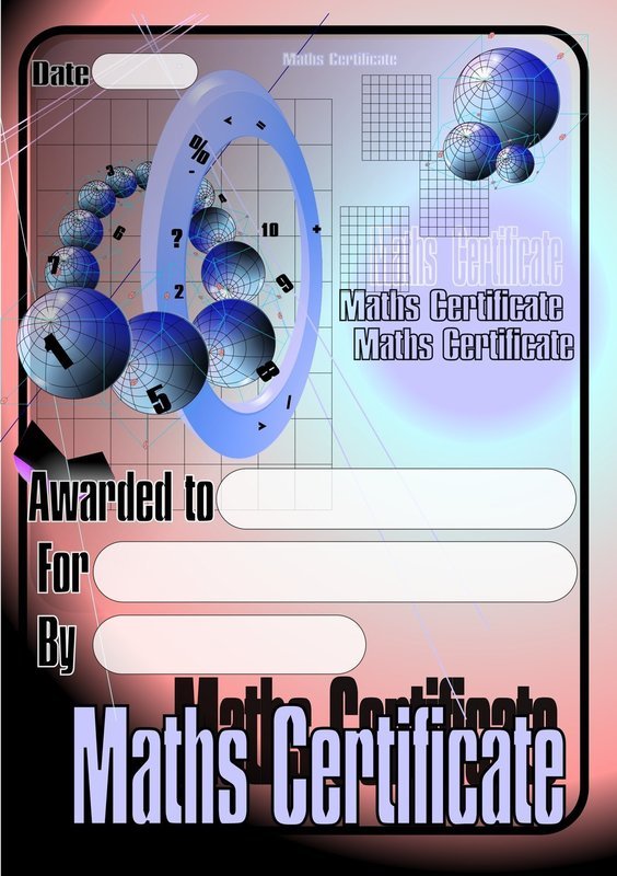 Maths Certificate Metallic