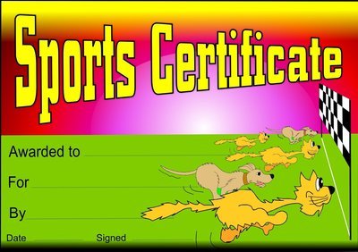 Sport Certificate Cat Dog