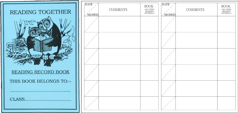 Reading Record Book Blue