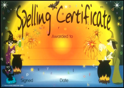 Spelling Certificate