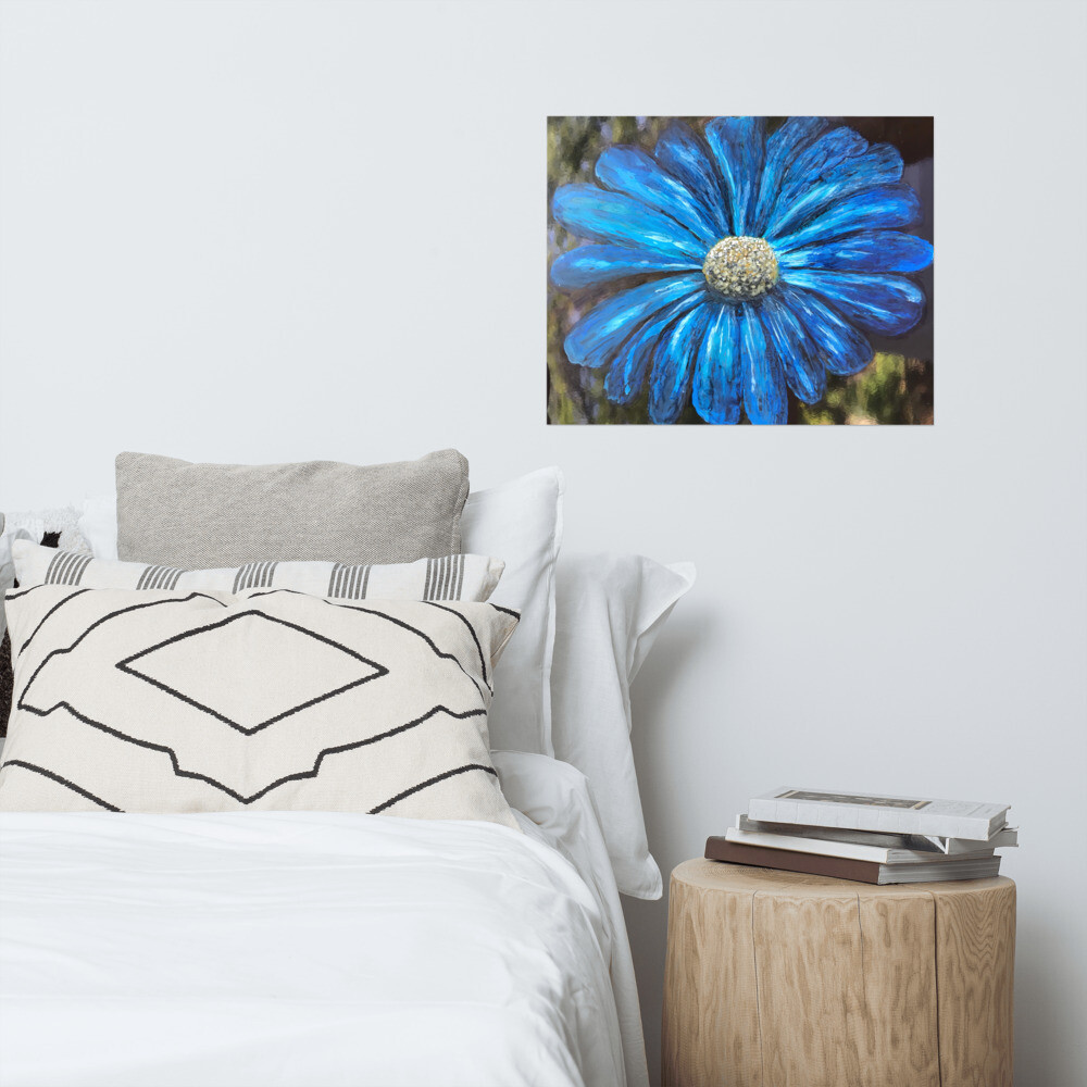 Blue Anemone Flower Photo Poster