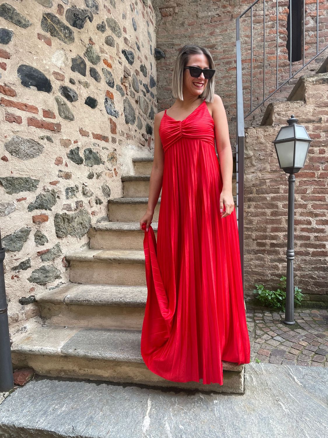 Abito Vicolo  plissè rosso