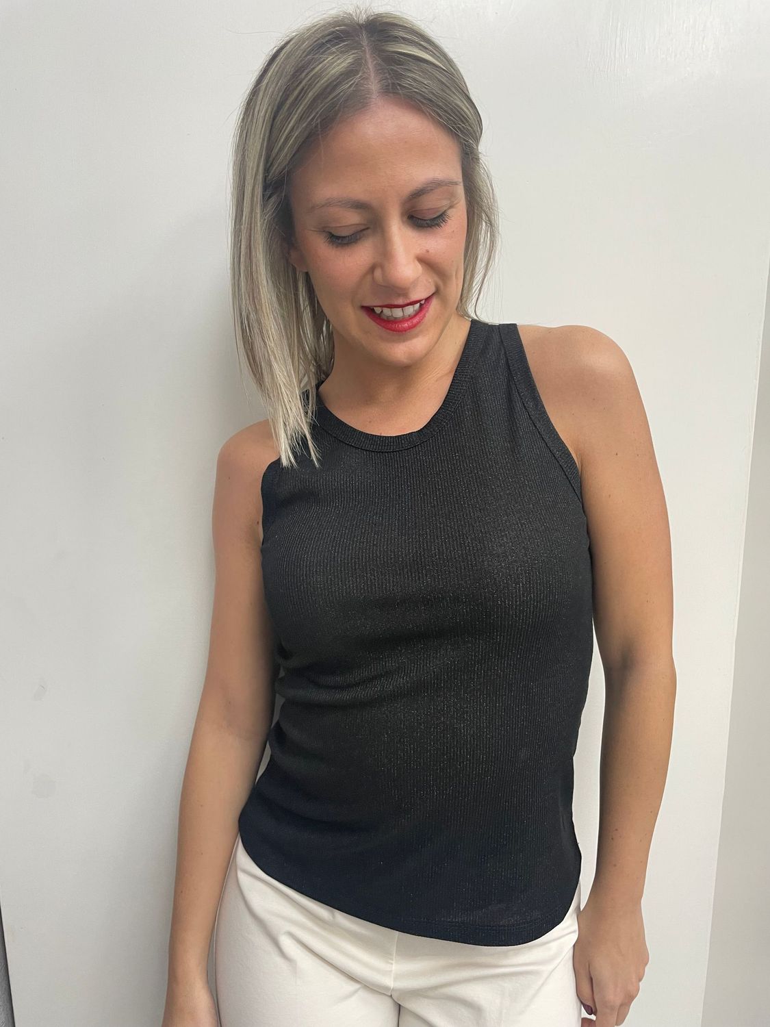 Canotta Kontatto nero glitter