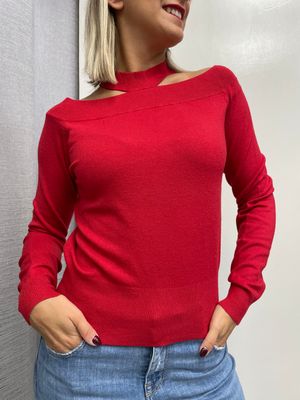 Maglia Vicolo cut out  rosso
