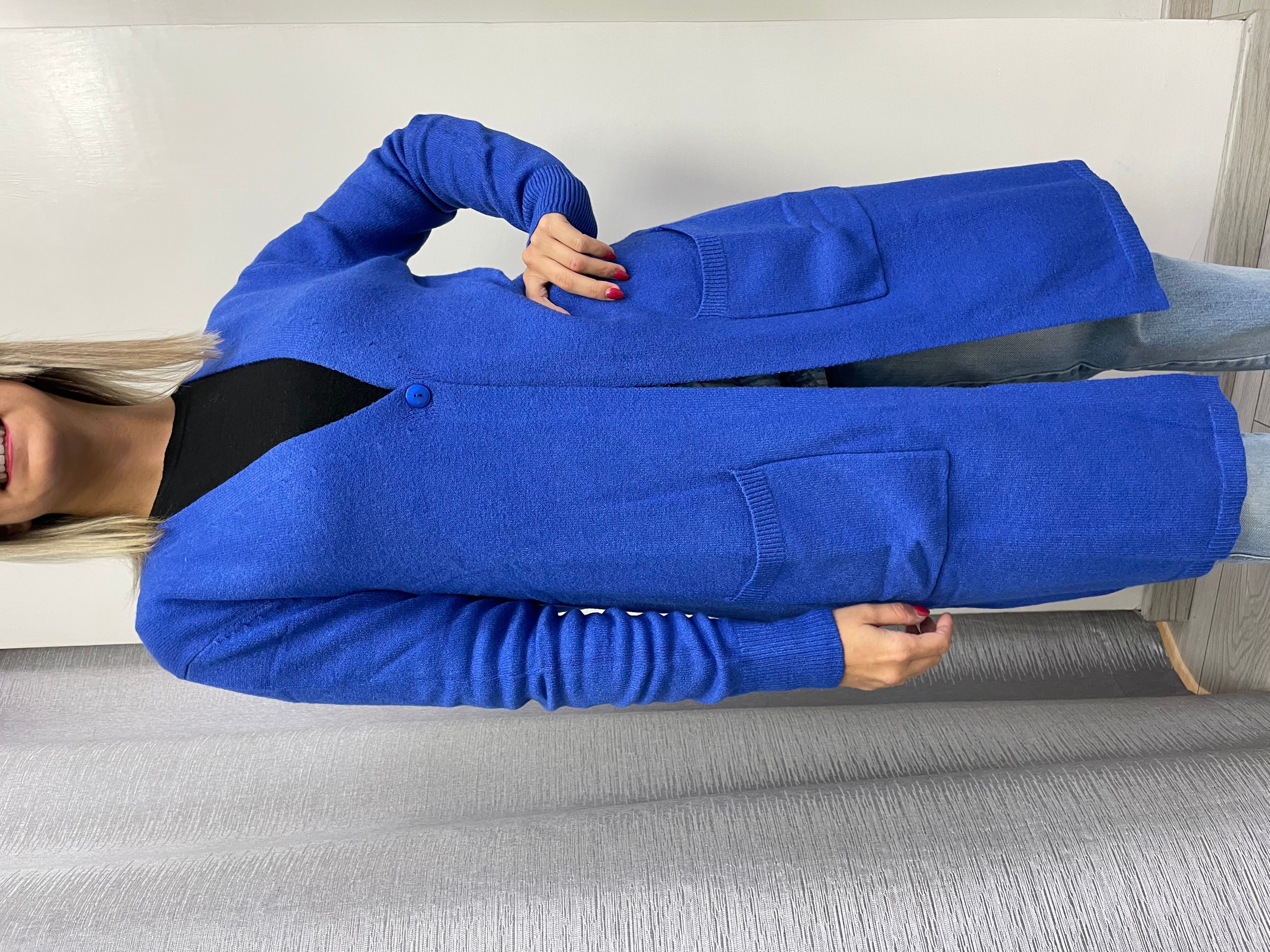 Cardigan White Wise cobalto