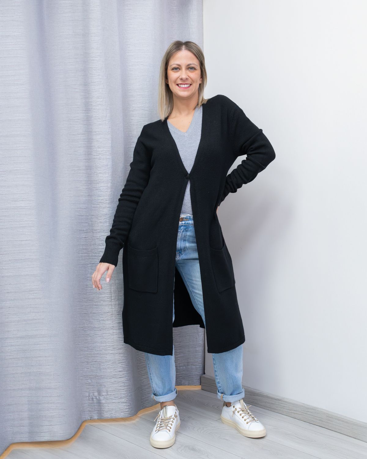 Cardigan White Wise nero