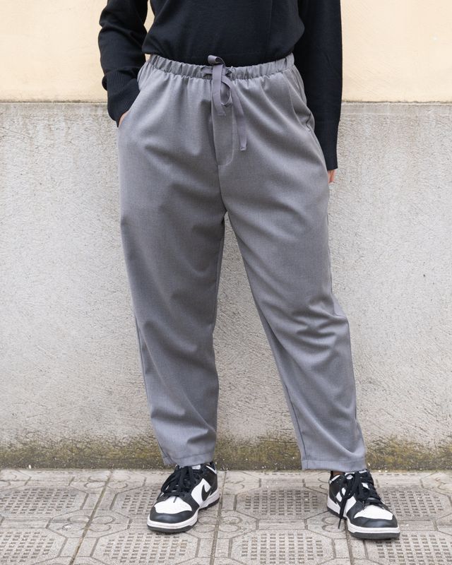 Pantalone Vicolo con elastico in vita grigio Pantalone Vicolo con elastico in vita grigio