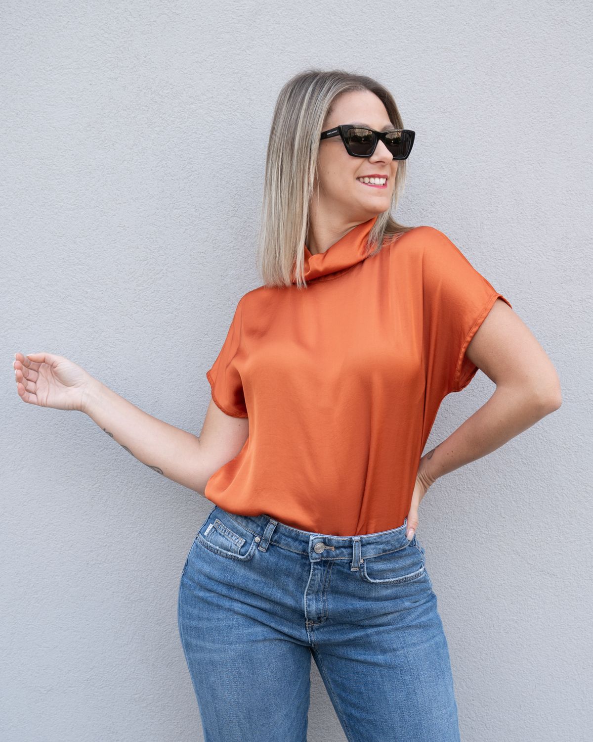 Blusa Susy Mix manica corta coccio