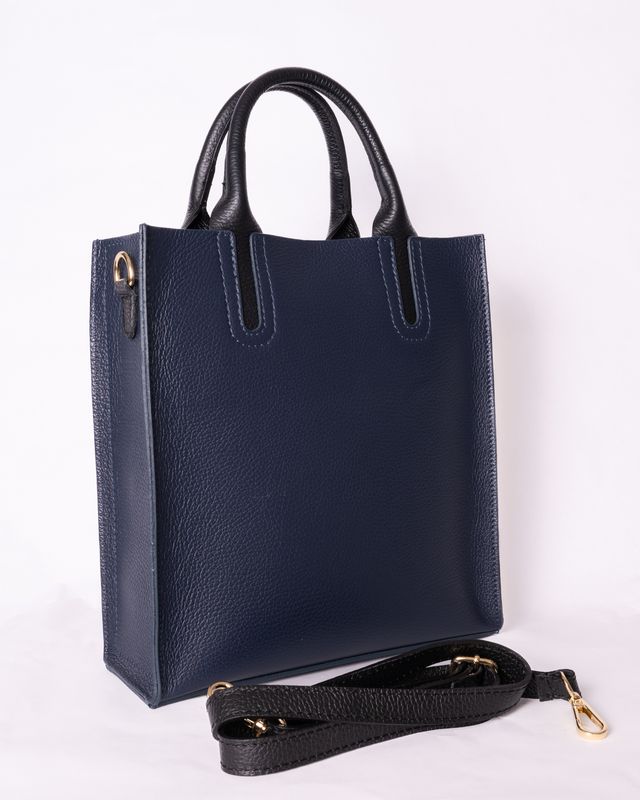 Borsa in pelle navy