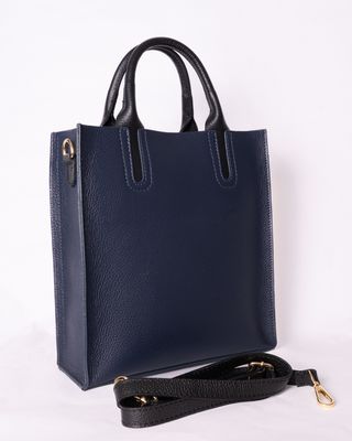 Borsa in pelle navy
