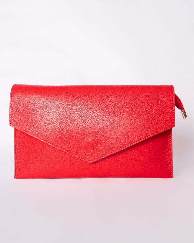 Borsa Pochette in pelle rossa