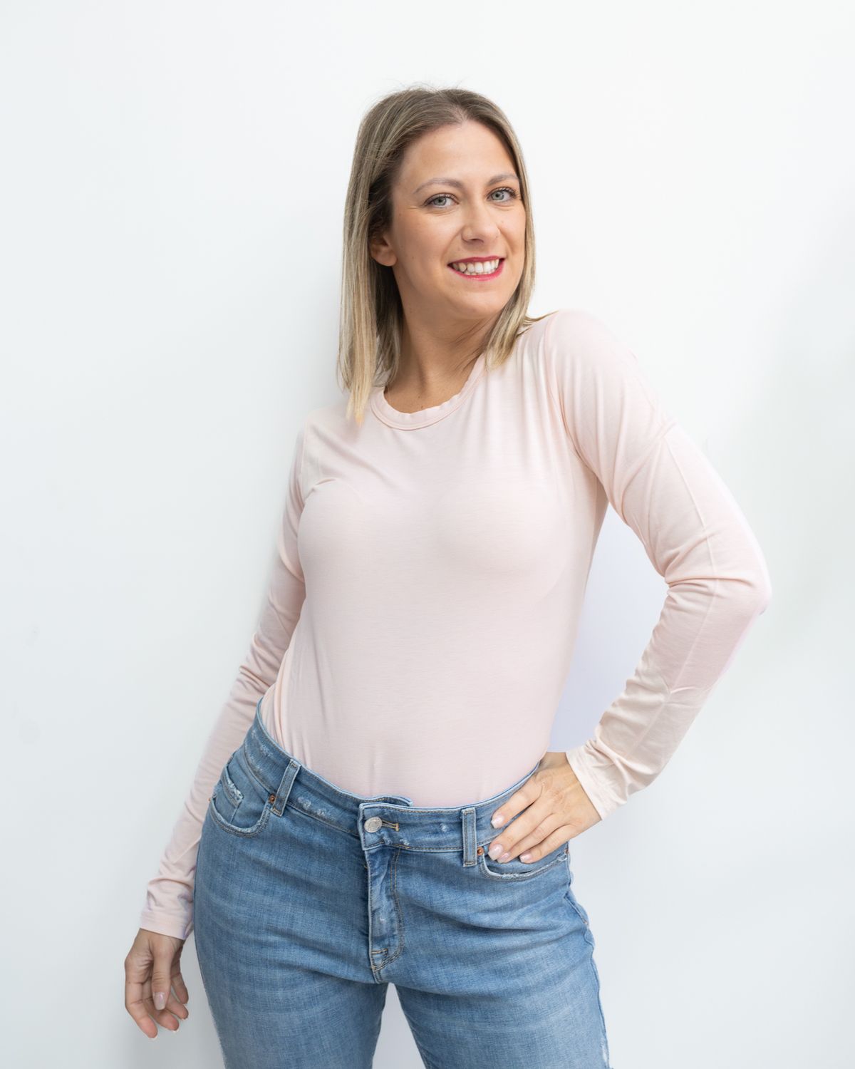 Maglia basic Kontatto rosa nude