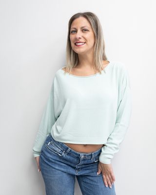 Maglia Kontatto cropped over menta