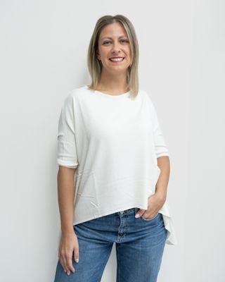 Maglia Vicolo over manica corta panna