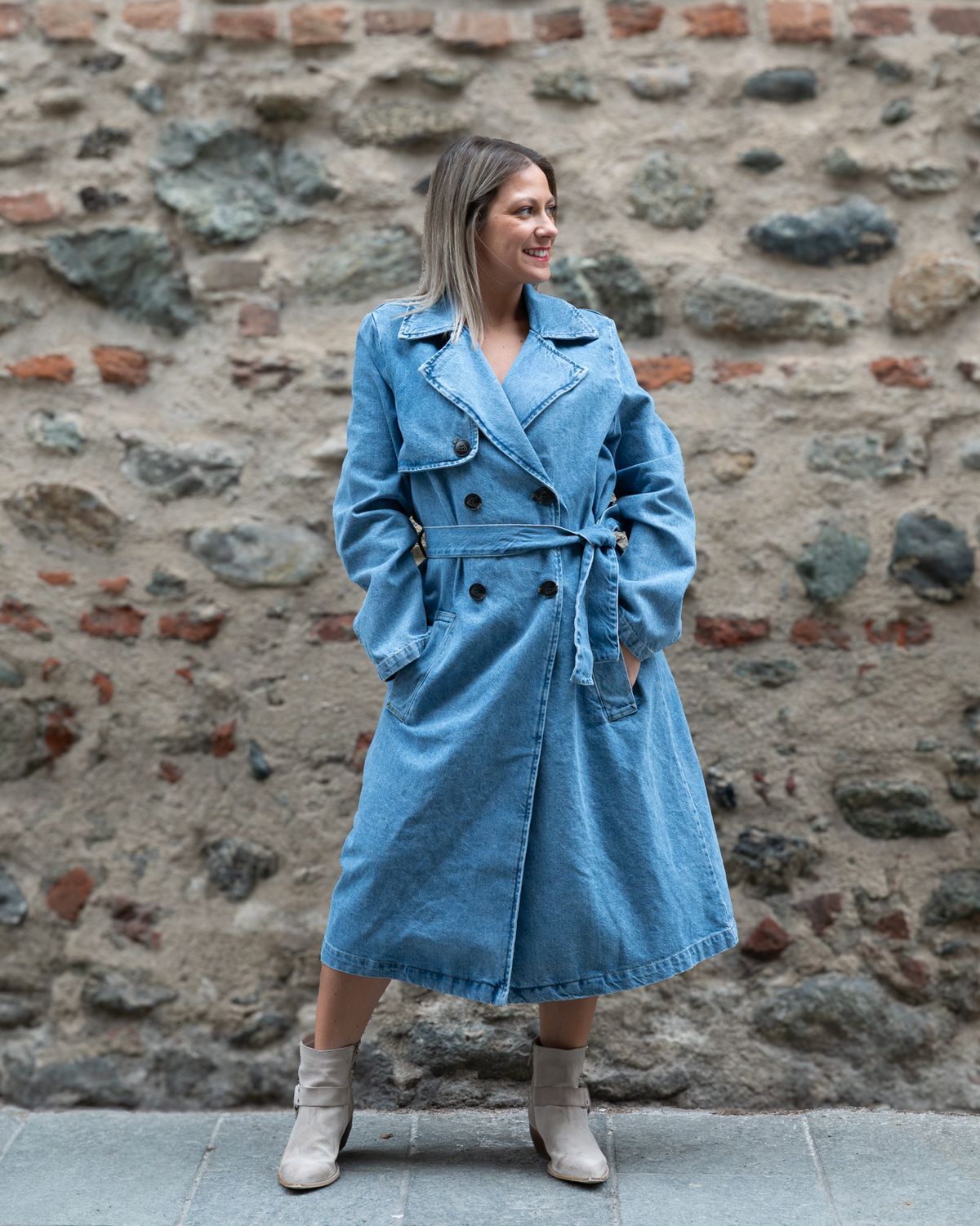 Trench Vicolo in denim