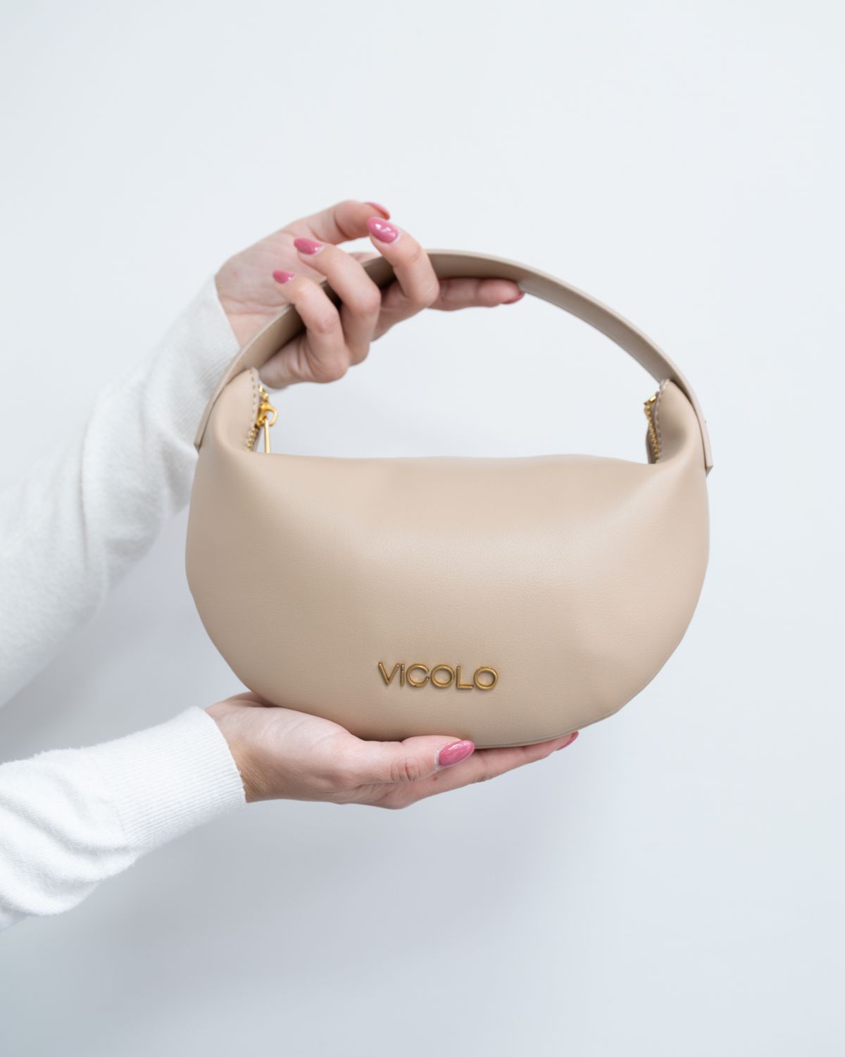 Borsa Vicolo Croissant beige