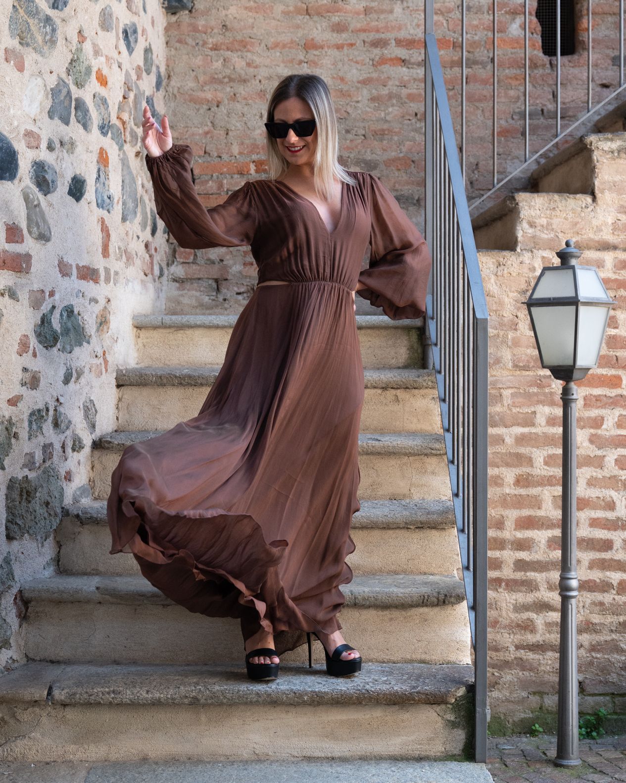 Abito HaveOne con dettaglio cut-out ciocciolato