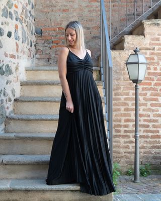 Abito lungo Vicolo plissè nero