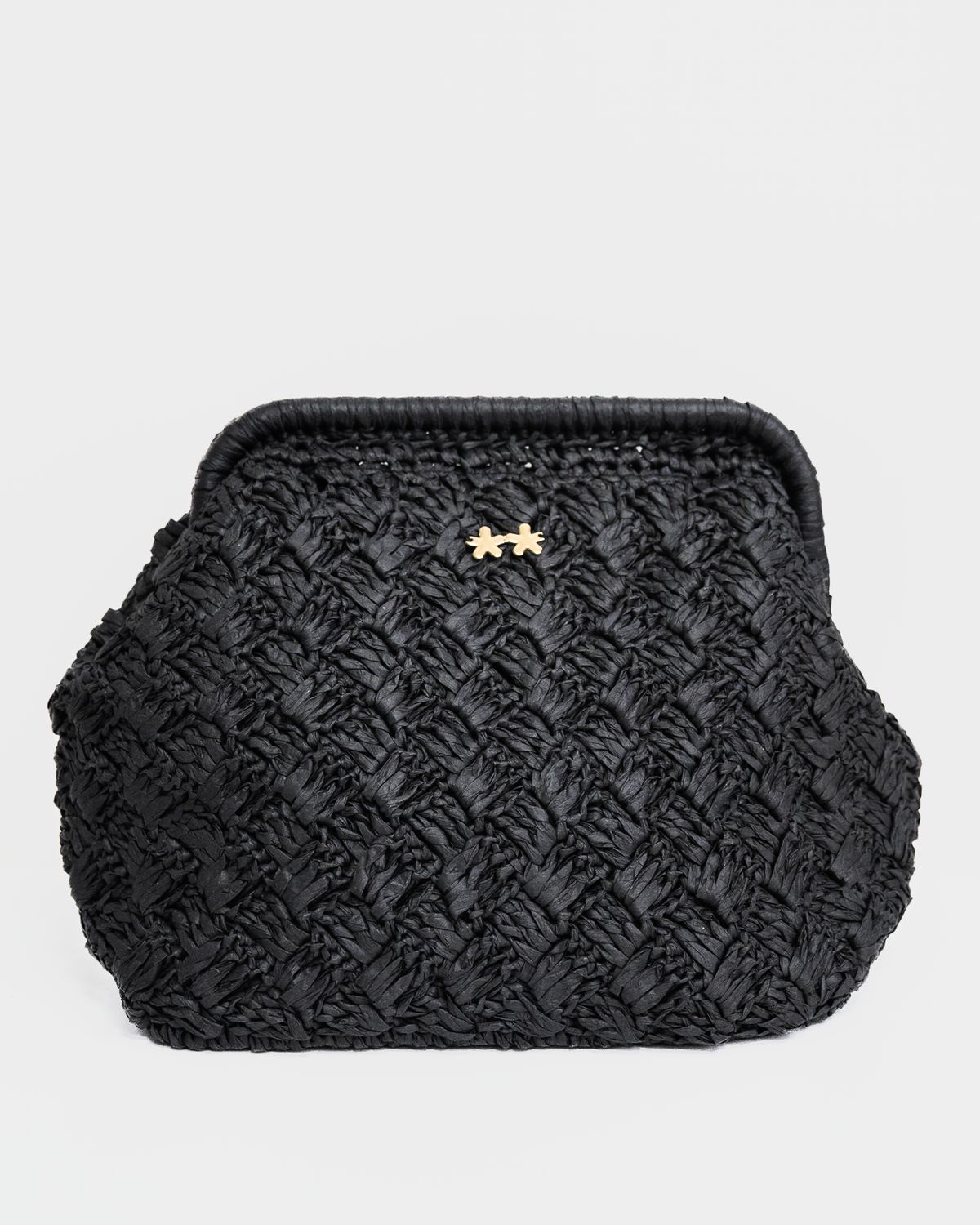 Clutch Fk in raffia nero