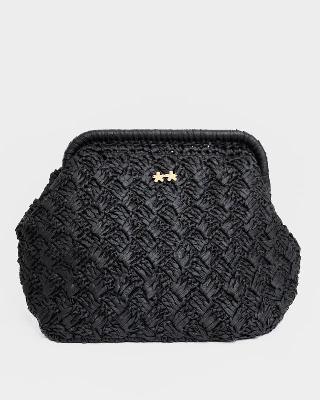 Clutch Fk in raffia nero