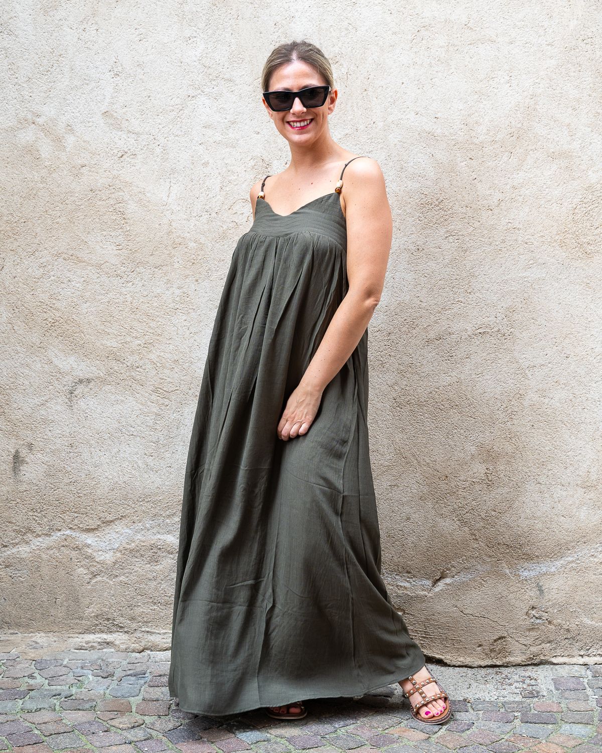 Abito Cyndelle Art Love verde militare