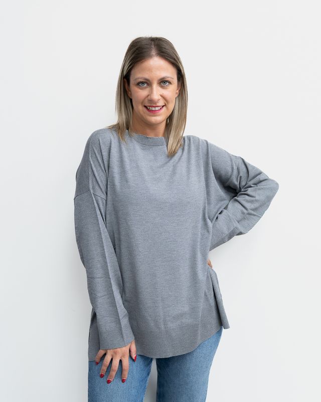 Maglia Over Kontatto grigio melange