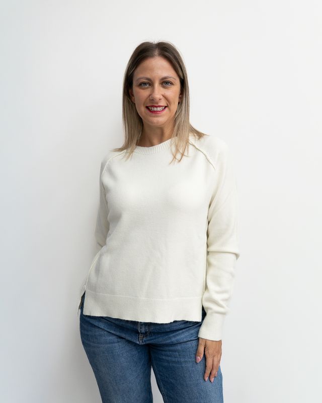 Maglioncino HaveOne con cuciture a vista panna