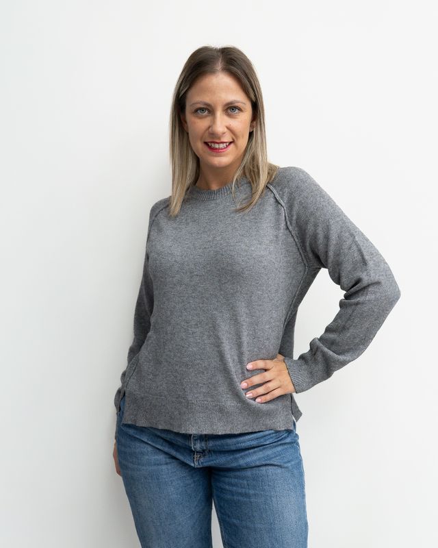 Maglioncino HaveOne con cuciture a vista grigio