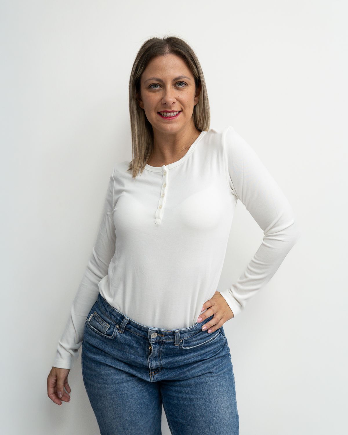 Maglia basic serafino Art Love panna