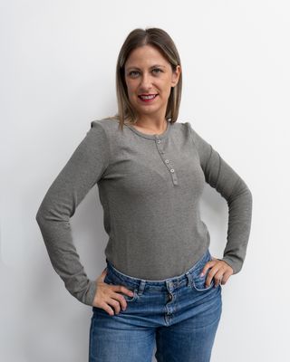 Maglia basic serafino Art Love grigio