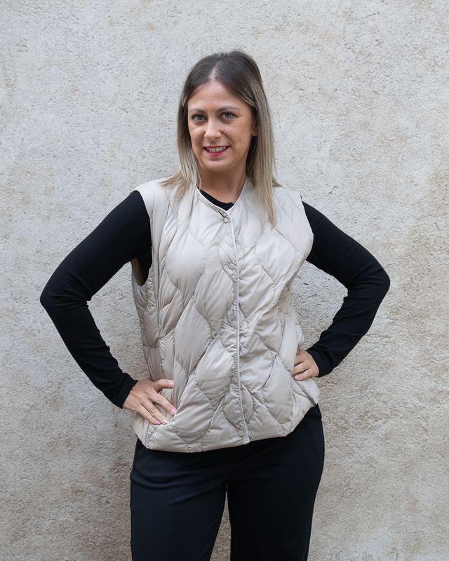 Piumino Ultra Light Vicolo gilet senza cappuccio taupe