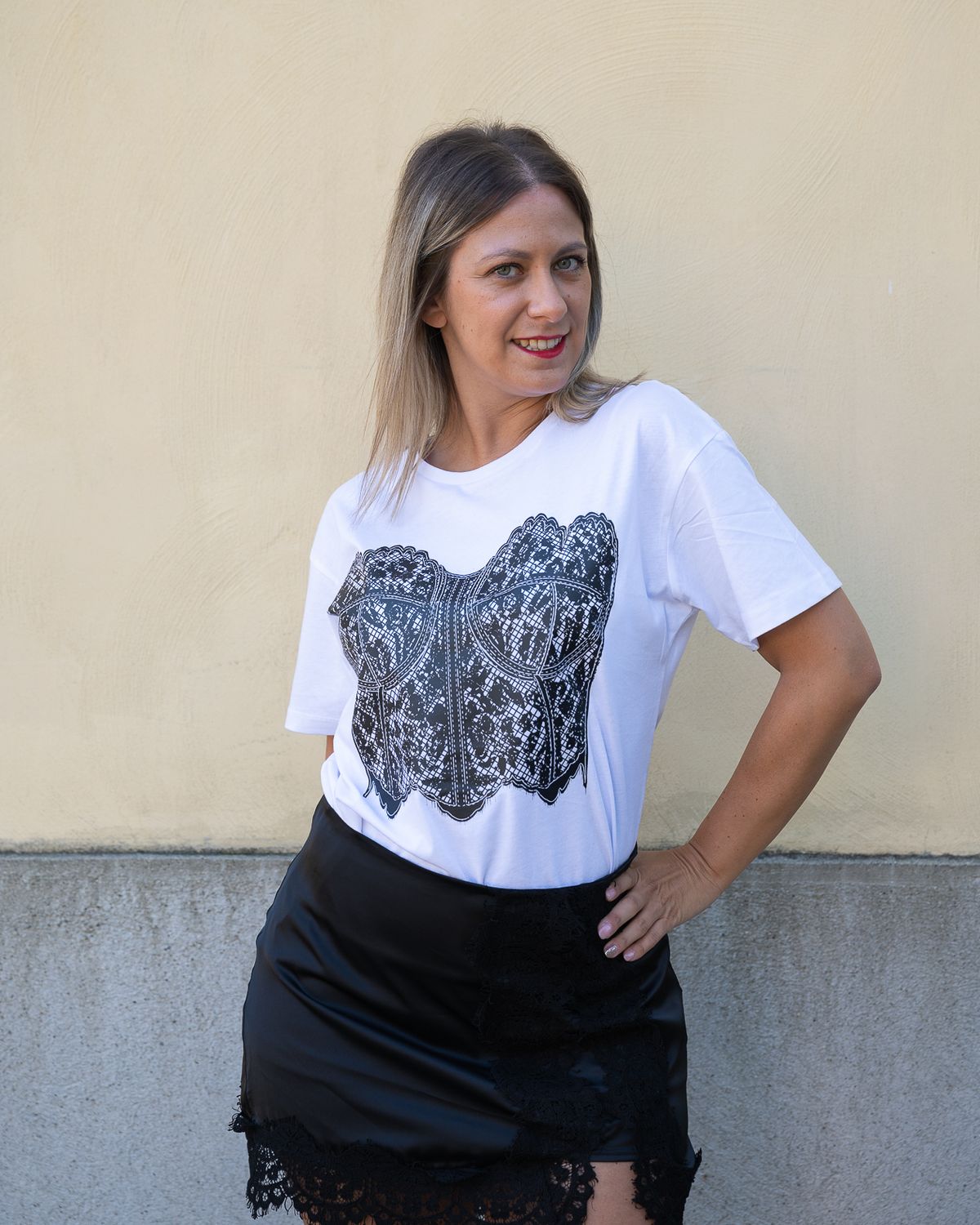 T-Shirt Philia con stampa corsetto