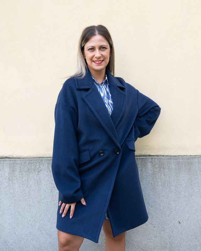Cappotto doppiopetto Fly Girl blu