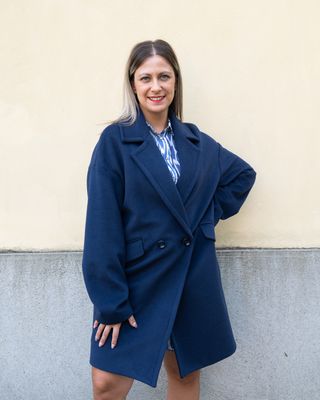 Cappotto doppiopetto Fly Girl blu