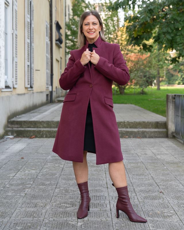 Cappotto monopetto Fly Girl bordeaux